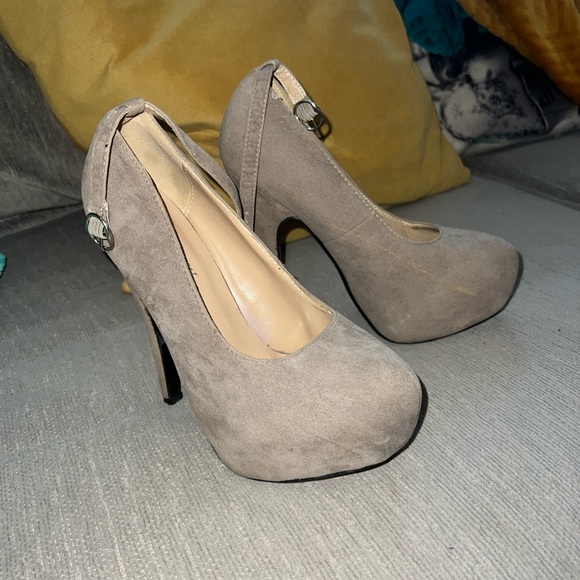 Delicacy Shoes - Delicacy Taupe Suede Heels